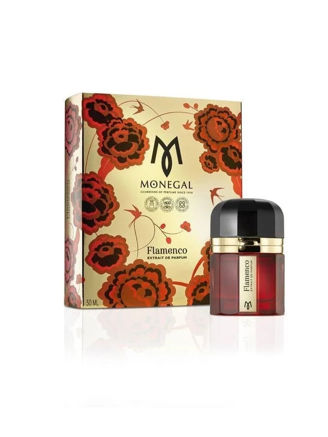 Ramon monegal flamenco 50ml extrait de parfum bottle with square luxury packaging