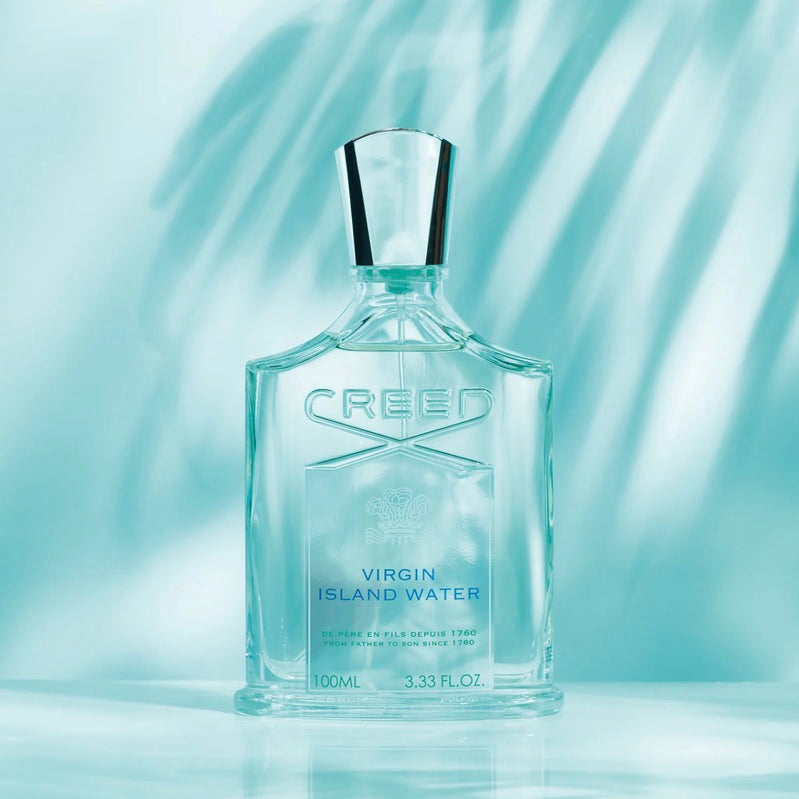 Creed virgin island water eau de parfum 100ml luxury tropical coconut citrus fragrance bottle