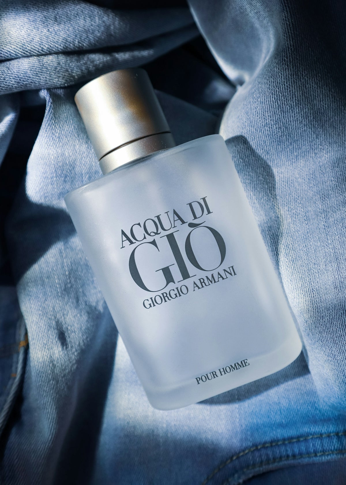 A close up of a bottle of perfume
