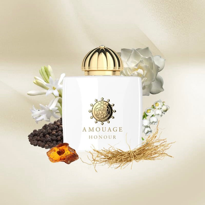 Amouage honour woman 100ml luxury white floral eau de parfum bottle