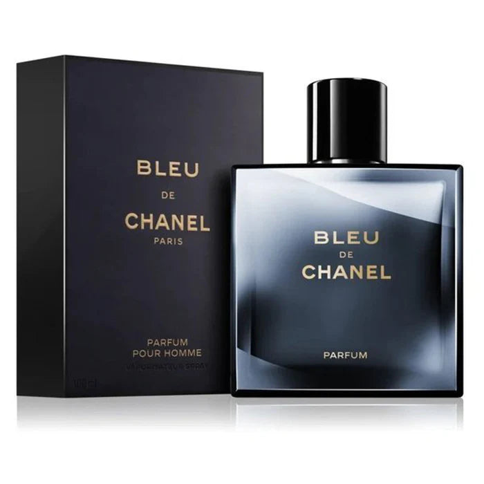 Chanel Bleu de Chanel 150ml Eau de Parfum bottle with iconic Chanel branding and elegant design

