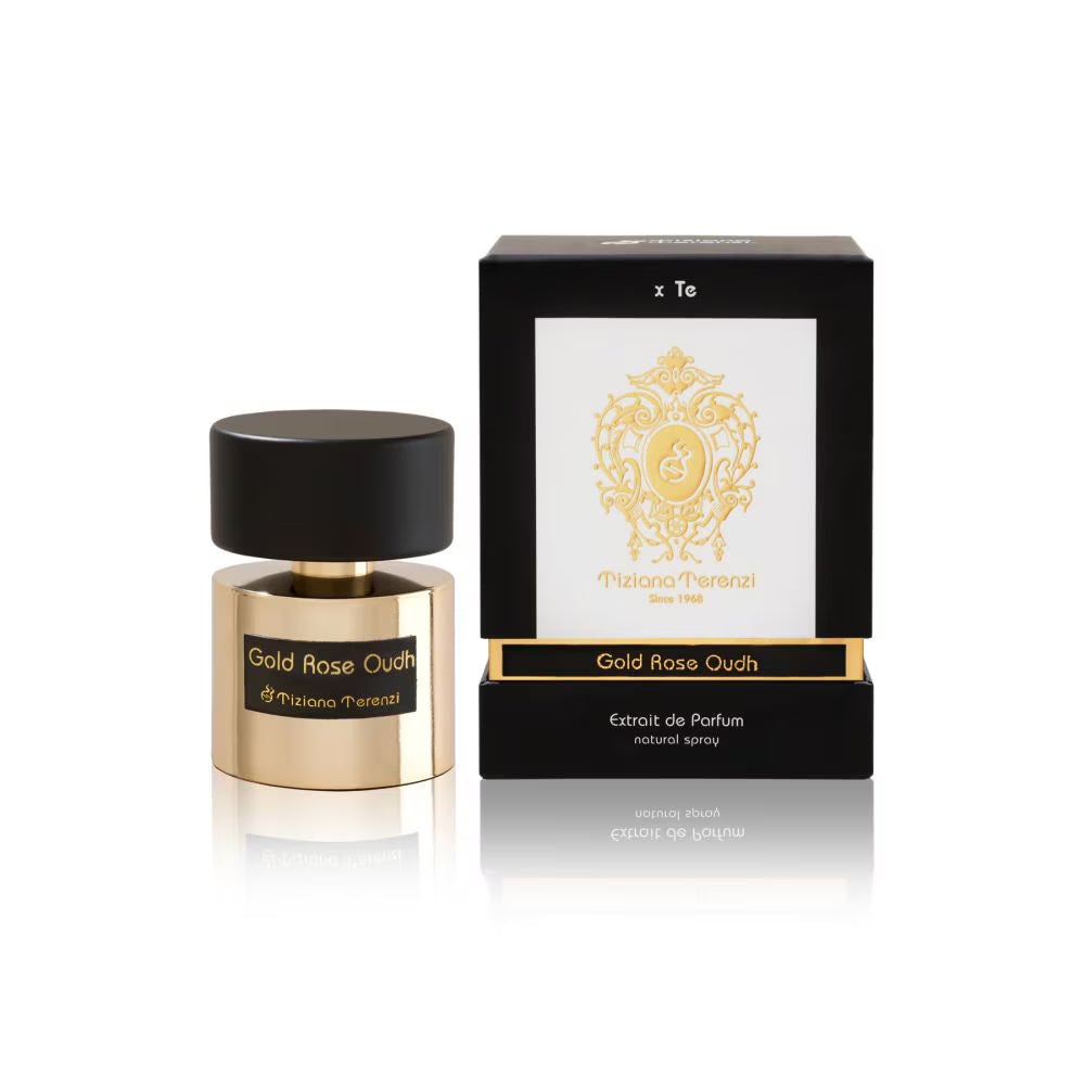 Tiziana terenzi gold rose oudh 100ml extrait de parfum bottle   luxury niche fragrance with turkish rose and oud